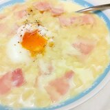 袋麺アレンジ(^^)電子レンジdeカルボナーラ風♪